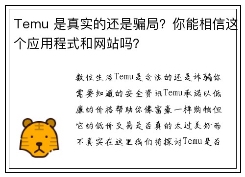 Temu 是真实的还是骗局？你能相信这个应用程式和网站吗？